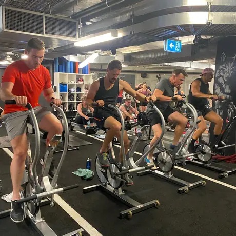 Training at The Den: bikes